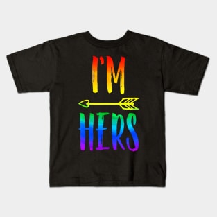 LGBT Pride I'm Her She's Mine Lesbian Couple Kids T-Shirt